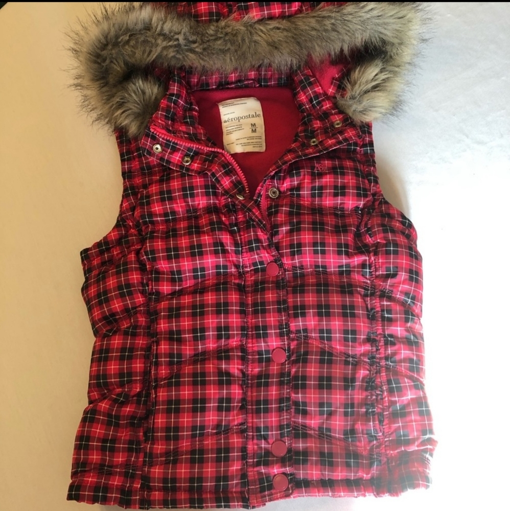 Aeropostale Pink and Black ski vest size Med